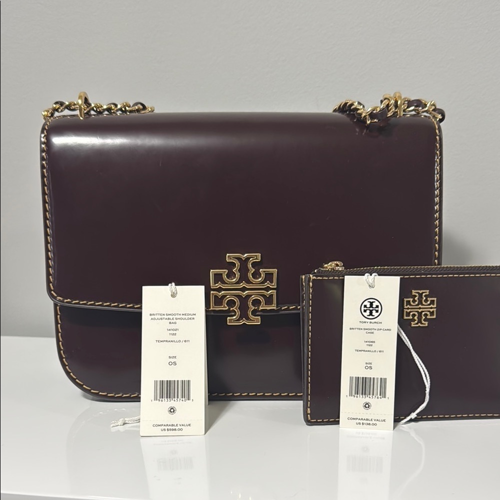 Tory Burch Brown Shoulder Bag with Gold Hardware